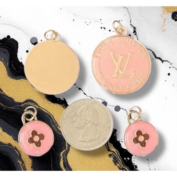 3 Piece Light Pink Round Earring/Necklace Making Charm Pendant Set - Picture 1 of 1